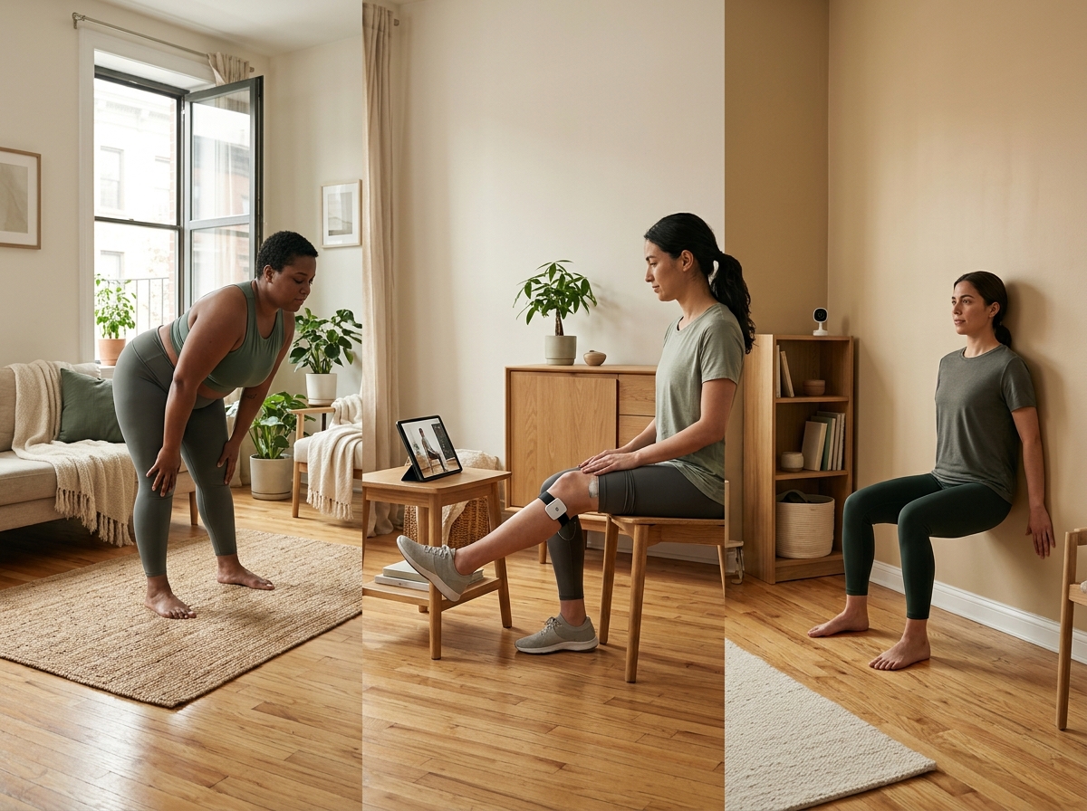 Home rehab exercises with guided movement